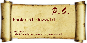 Pankotai Oszvald névjegykártya